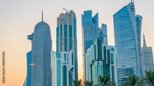 The Panoramic skyline of Doha, Qatar