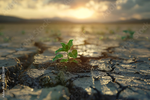 A parched, cracked earth surface illustrating the severe problem of soil drought and environmental impact.