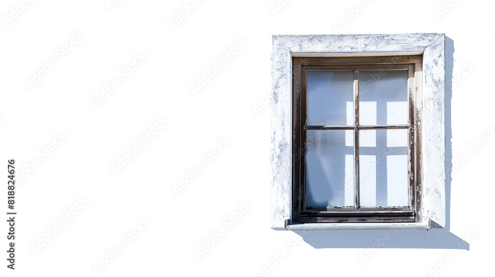 A single window frame isolated against a white background