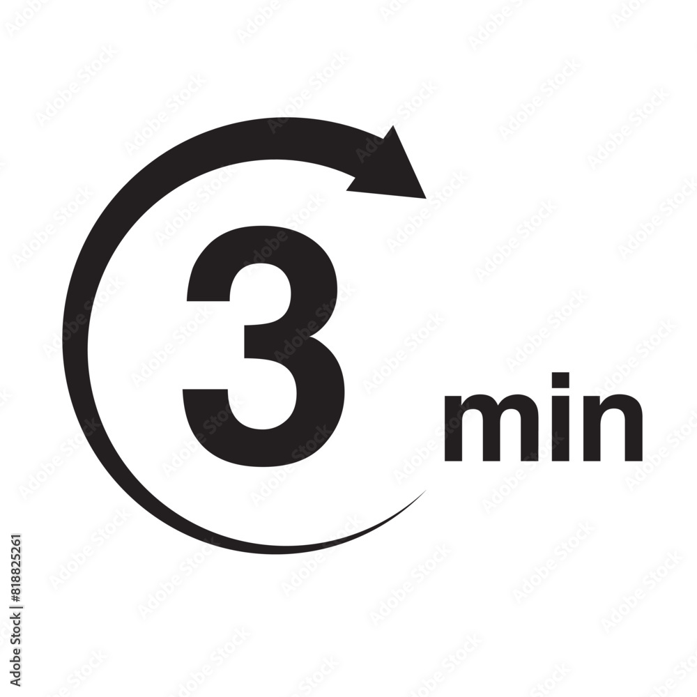 3 minute arrow timer icon vector illustration eps 3 minute arrow timer icon vector illustration eps