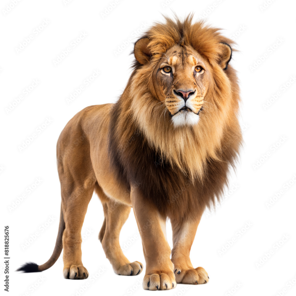Lion Standing on a Transparent Background Lion Standing on a Transparent Background