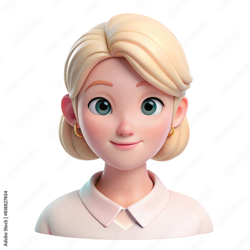 a model of a doll with a pink shirt and yellow earrings. a model of a doll with a pink shirt and yellow earrings.