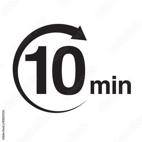 10 minute arrow timer icon vector illustration eps