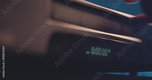 Playing a VHS tape in a VCR video recorder