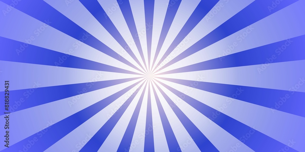 Blue Gradient Fusion White Rays Background, Radiant Sunburst Effect, Radial Circle Rays, Sunburst White Rays