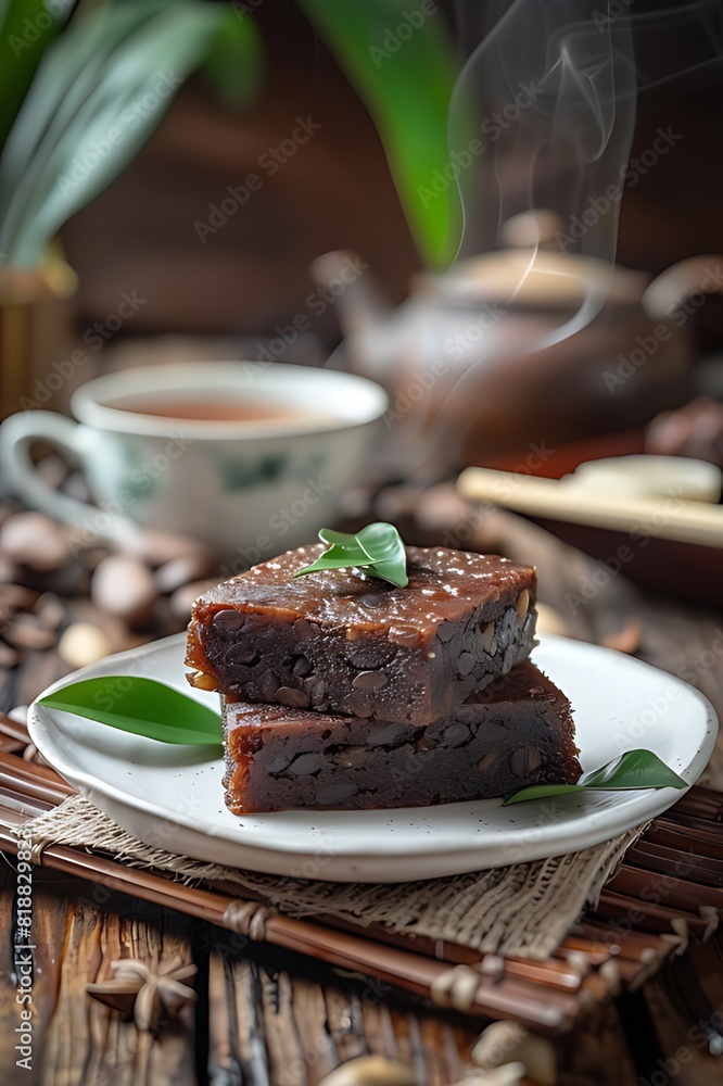 Tempting Red Bean Cake with Steamed Rice Dumplings Tempting Red Bean Cake with Steamed Rice Dumplings