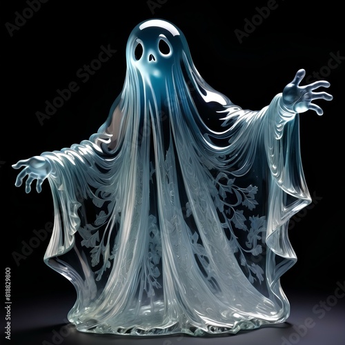 Ghost in the form of transparent glass, in a cloak.