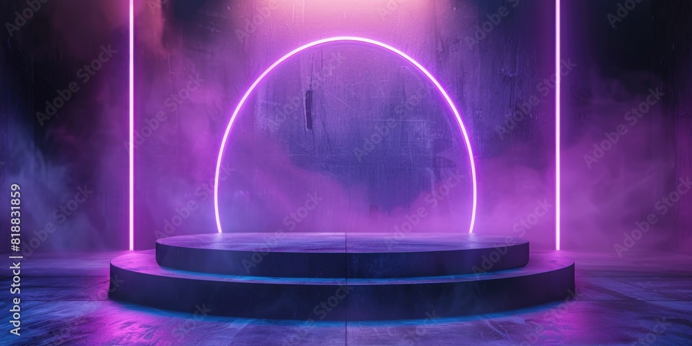 Background podium 3D product platform stage studio abstract light display. 3D background podium scene pedestal room