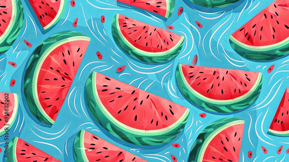 Vibrant watermelon slices summertime pattern Vibrant watermelon slices summertime pattern
