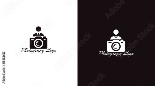 Camera icon Photography Typography Signature Photographer Minimalist Logo Vector EPS File men icon