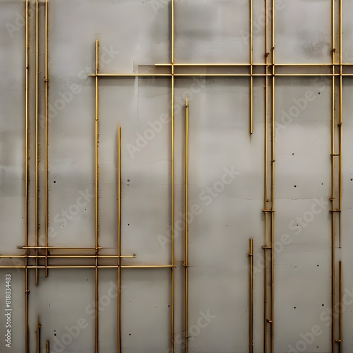 Concrete wall texture with metal rod design