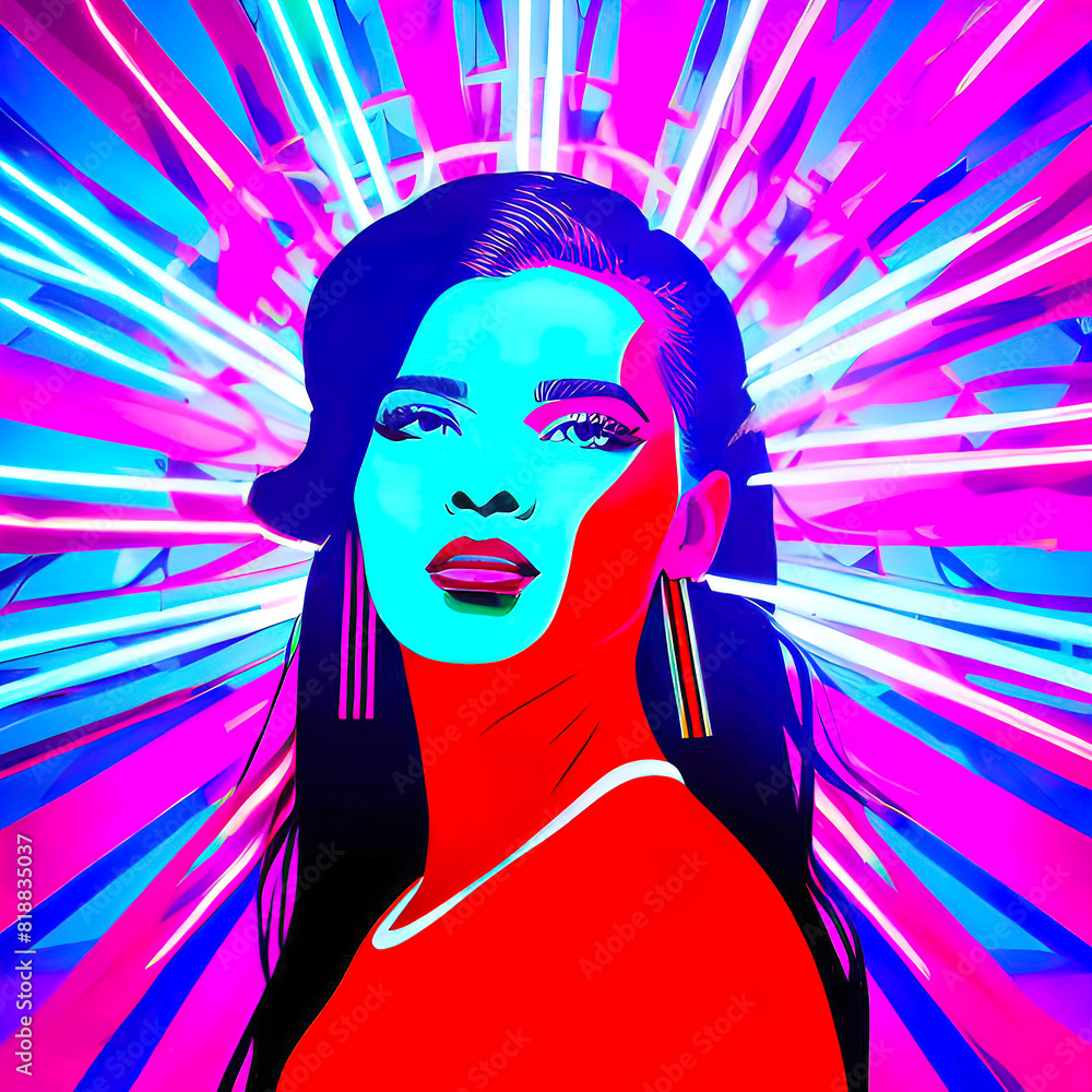 portrait of an emotionally liberated woman, a sculptural portrait of a supermodel in neon lighting, covered in liquid molten liquid. Surreal fashion concept. portrait of an emotionally liberated woman, a sculptural portrait of a supermodel in neon lighting, covered in liquid molten liquid. Surreal fashion concept.