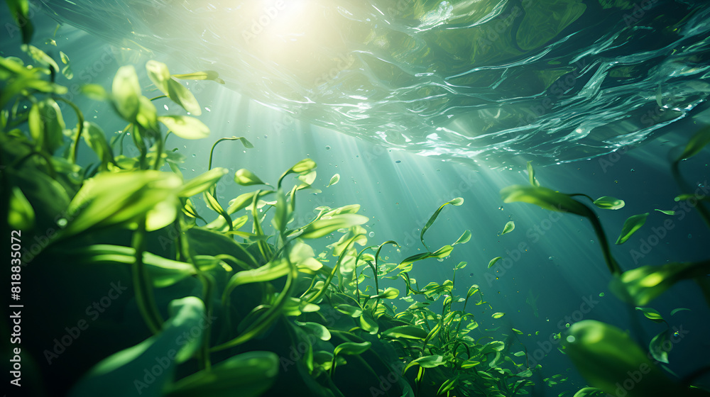 Fototapeta premium underwater scene with bubbles