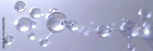  water molecules, Molecular Structure, DNA water, banner , Cosmetic Essence, Liquid bubble