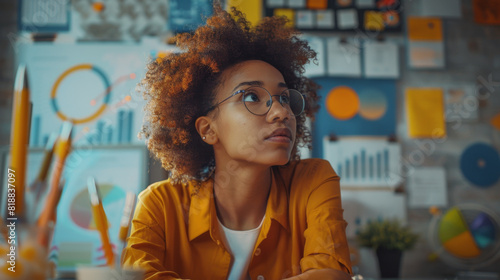 Innovative young entrepreneurs brainstorm in a startup-filled office.
