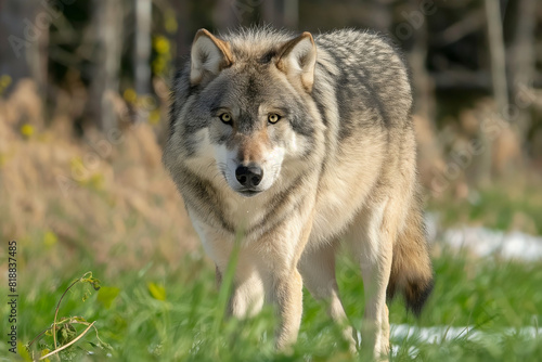 timber wolf in forest