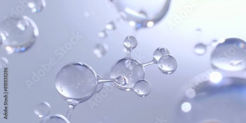  water molecules  Molecular Structure  DNA water  banner    Cosmetic Essence  Liquid bubble