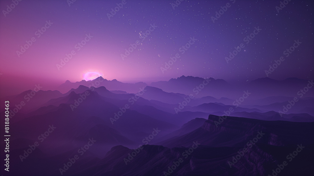 purple sunrise in the mountains Generative AI

