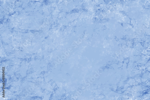 Abstract winter blue watercolor paint background. Extreme weather cold background. Natural scratched, frosted ice texture. Pastel blue color frozen paper texture pattern with space for making graphics