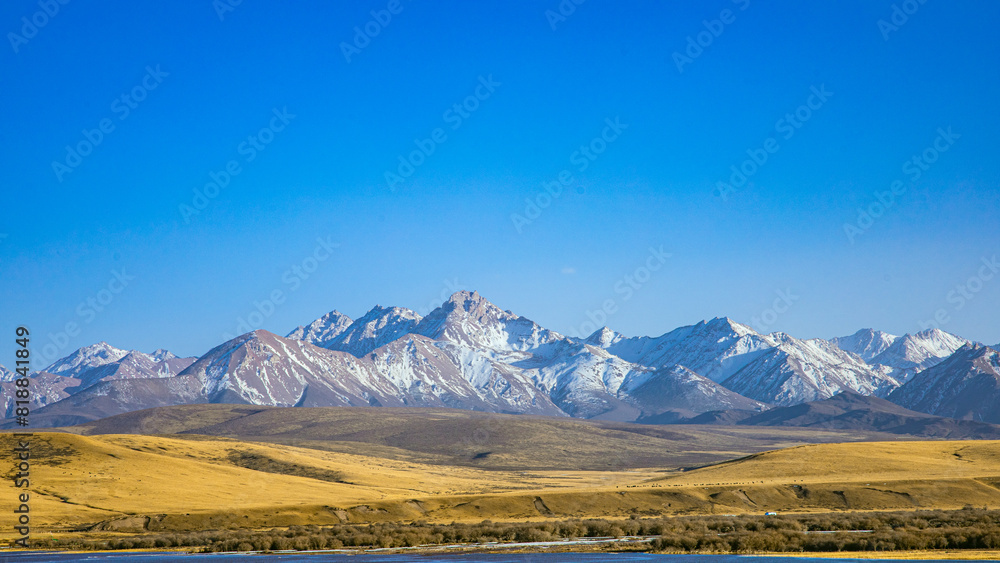 Shandan Military Horse Farm, Zhangye City, Gansu Province-Snowy Mountains and Pastures of Qilian Mountains Shandan Military Horse Farm, Zhangye City, Gansu Province-Snowy Mountains and Pastures of Qilian Mountains