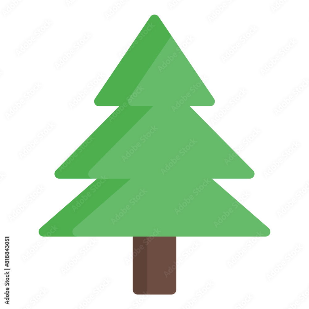 Christmas Tree Icon in Flat Style