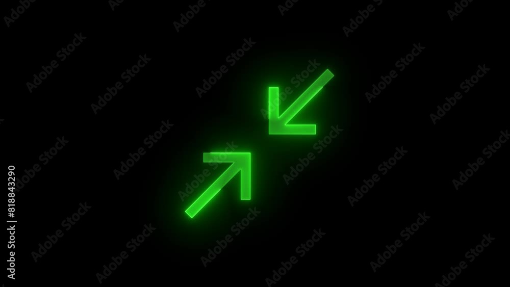 Double arrow face to face icon glowing neon green color animation Double arrow face to face icon glowing neon green color animation