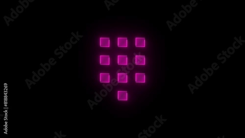 Dialpad symbol icon glowing neon pink color animation photo