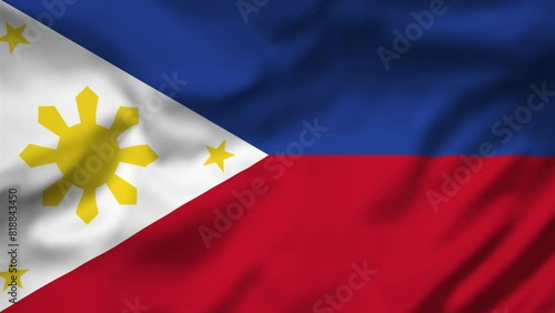 Philippines Flag waving in the wind, National Flag background video, High Speed Full HD 4K
