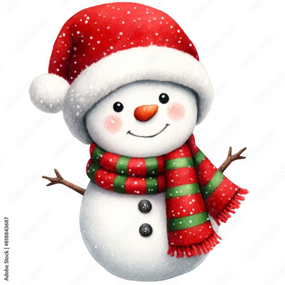 snowman with Santa hat snowman with Santa hat