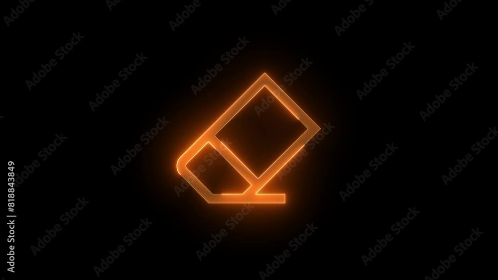Erase tool icon glowing neon brown color animation Erase tool icon glowing neon brown color animation