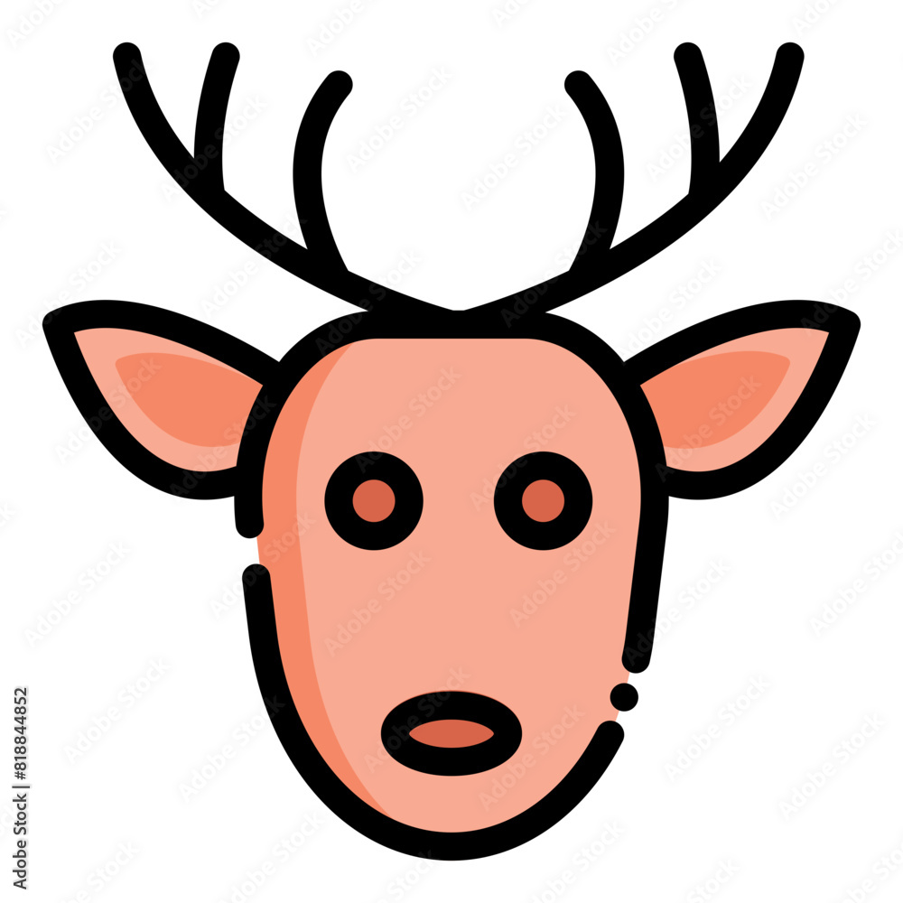 Fototapeta premium Reindeer Icon in Filled Line Style