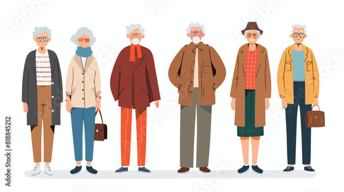 Senior elderly people in modern fashion apparel. Happy