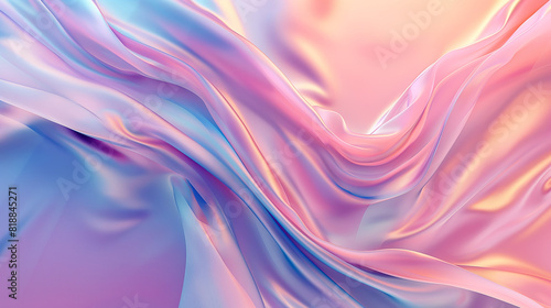 Gradient of pink and blue silk fabric, AI Generative