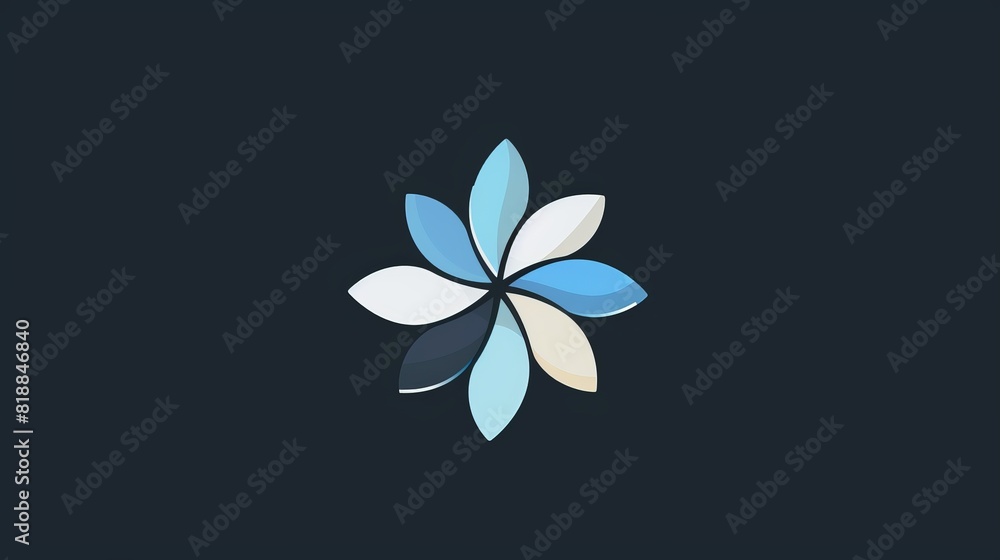 Abstract Blue Geometric Flower Abstract Blue Geometric Flower