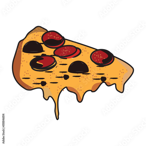 3d Modern Pizza Icon . Hand Drawn Pizza Vector.Hand Drawn Pizza Vector, fast food, lucnch pizza. pizza slice, pizza with sauce