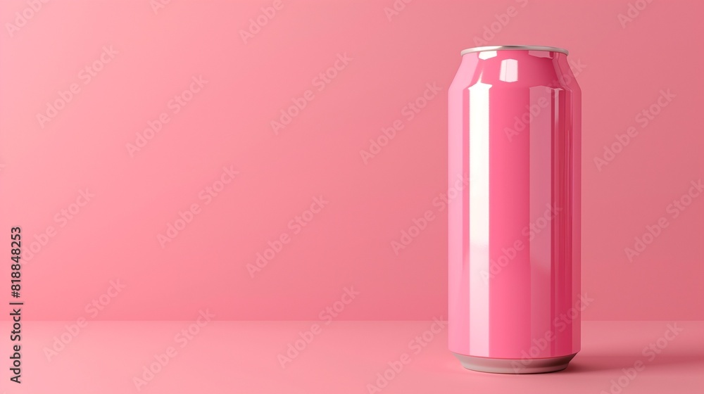 Glossy soda can mockup showcasing product branding potential Glossy soda can mockup showcasing product branding potential
