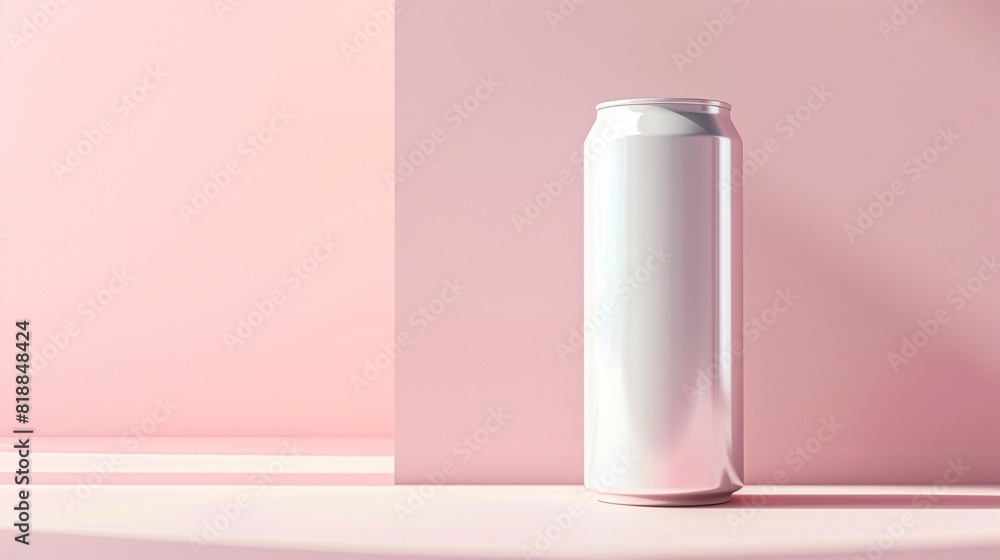 Sleek aluminum can mockup template with realistic reflections Sleek aluminum can mockup template with realistic reflections