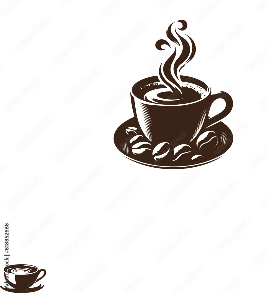 Obraz premium Coffee cup mug silhouette illustration vector file