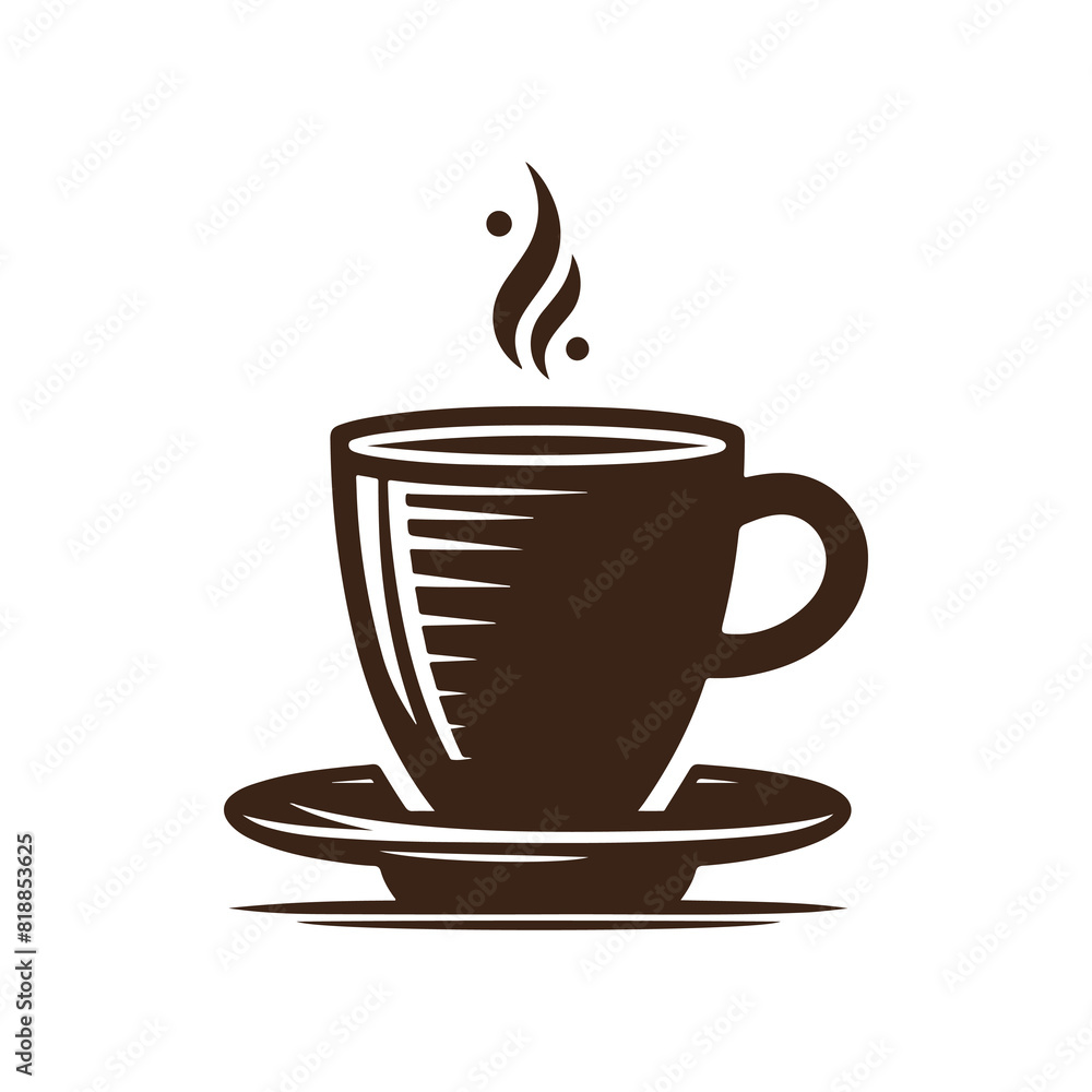 Obraz premium Coffee cup mug silhouette illustration vector file