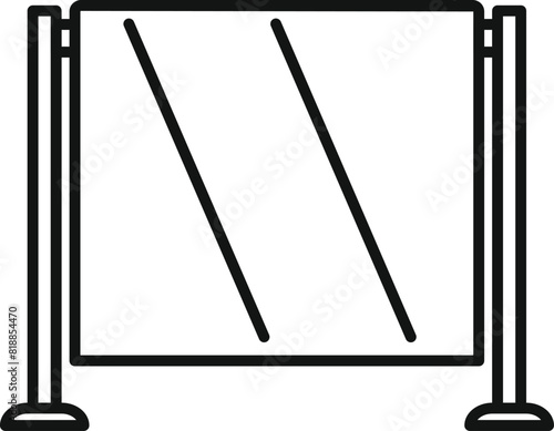 Simplistic line drawing of a standalone whiteboard or sign for custom messages or advertisements