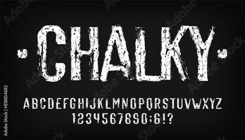 Tableau sur toile Chalky alphabet font