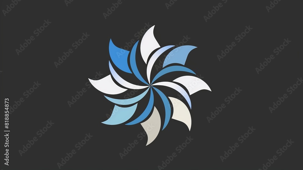 Abstract Blue and White Pinwheel Design Abstract Blue and White Pinwheel Design