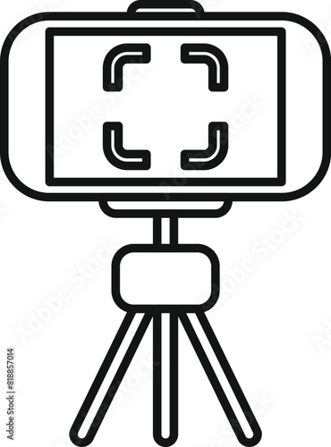 Smartphone tripod vector icon for mobile photography and videography illustration with camera stand accessory equipment for video recording clipart and digital content creation
