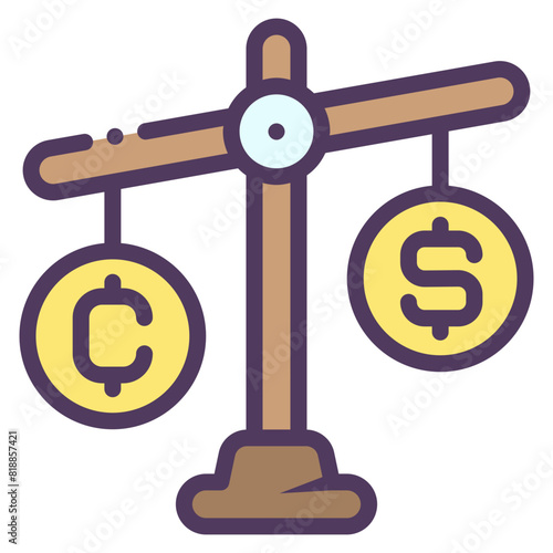 crypto balance scale icon