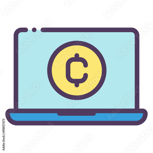 crypto on laptop icon