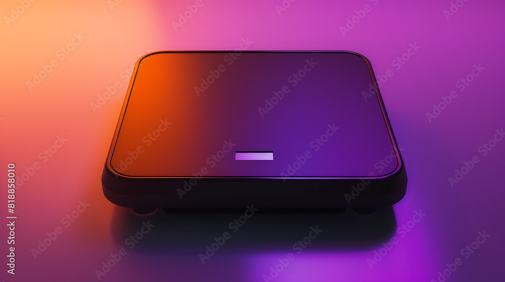 3D fitness smart scale isolated on a gradient background shifting from purple to orange 3D fitness smart scale isolated on a gradient background shifting from purple to orange
