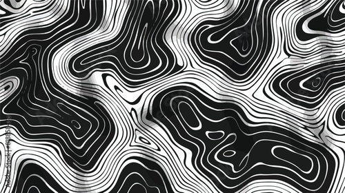 topographic map seamless pattern. Monochrome backgrou