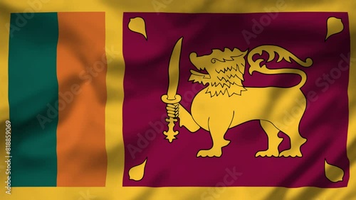 Sri Lanka Flag waving in the wind, National Flag background video, High Speed Full HD 4K