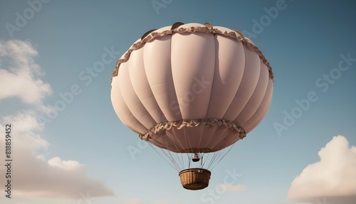 A hot air balloon shaped like a giant teacup floa upscaled_2 photo