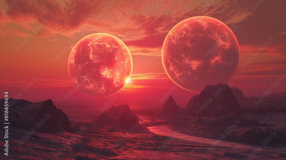 Mesmerizing Binary Sunset Silhouette Over the Horizon: A Stunning Visual Feast Capturing Nature's Harmony in Vivid Colors and Serene Atmosphere (-19EAA.jpg Mesmerizing Binary Sunset Silhouette Over the Horizon: A Stunning Visual Feast Capturing Nature's Harmony in Vivid Colors and Serene Atmosphere (-19EAA.jpg